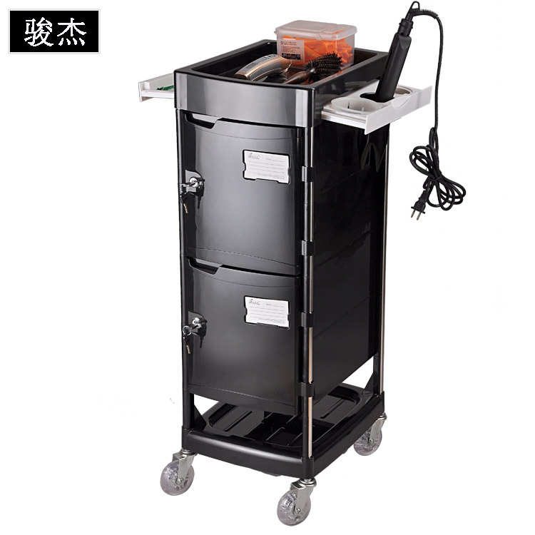 新款美容美发工具车 发廊小推车理发店烫染双门带锁不锈钢架推车
