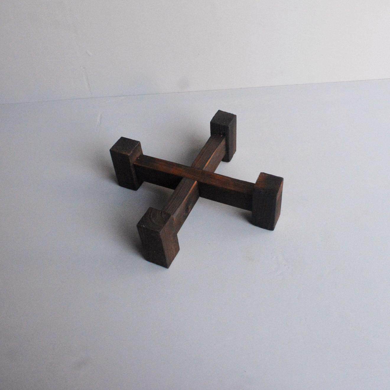 茶叶罐烟熏防腐四脚木架木架花瓶