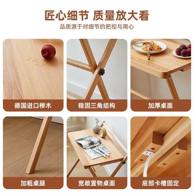 实木书桌学生电脑桌榉木折叠桌简易出租屋写字桌小户型学习桌收纳