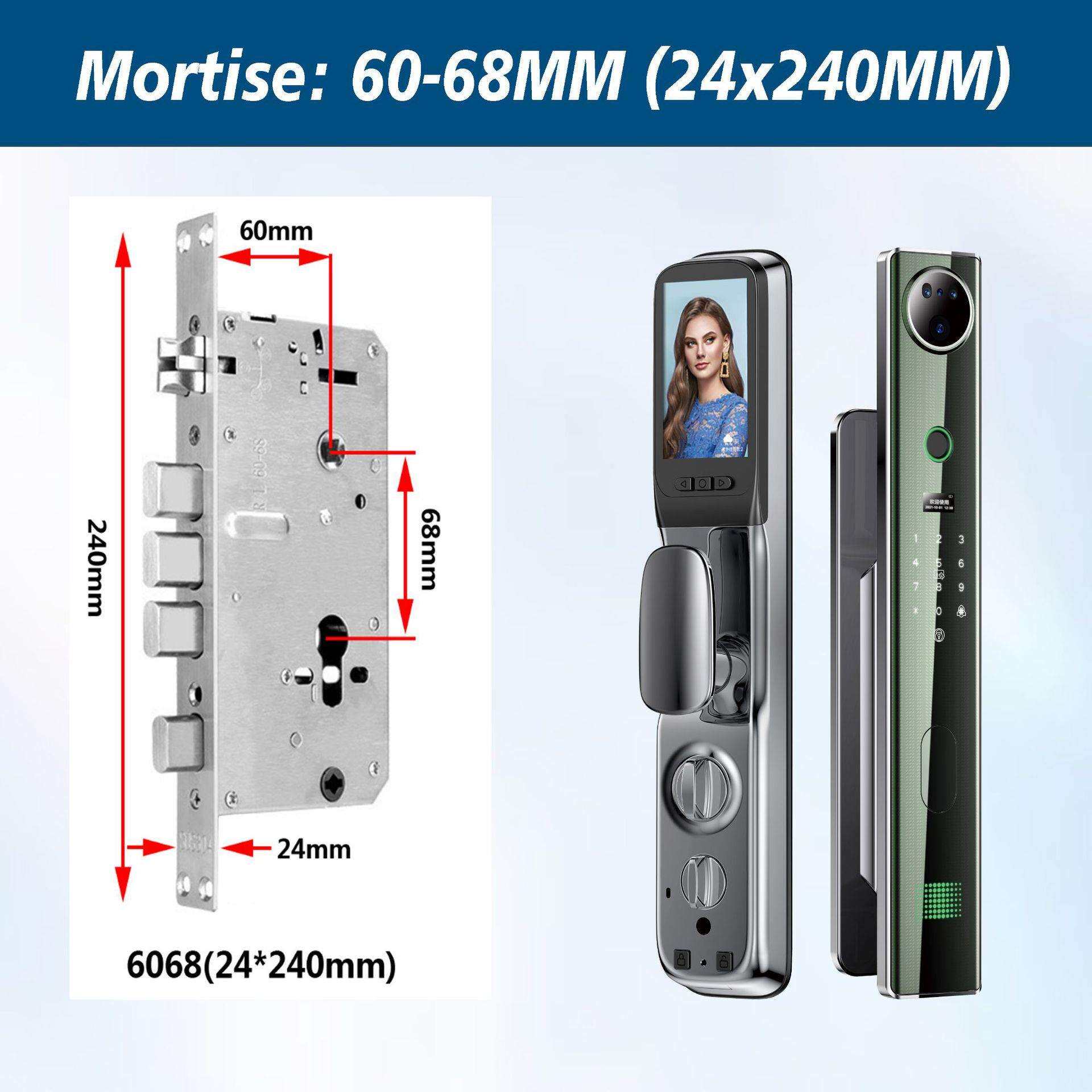 全自动面部识别锁指纹密码组合开锁小区门视频通话智能联网电子锁