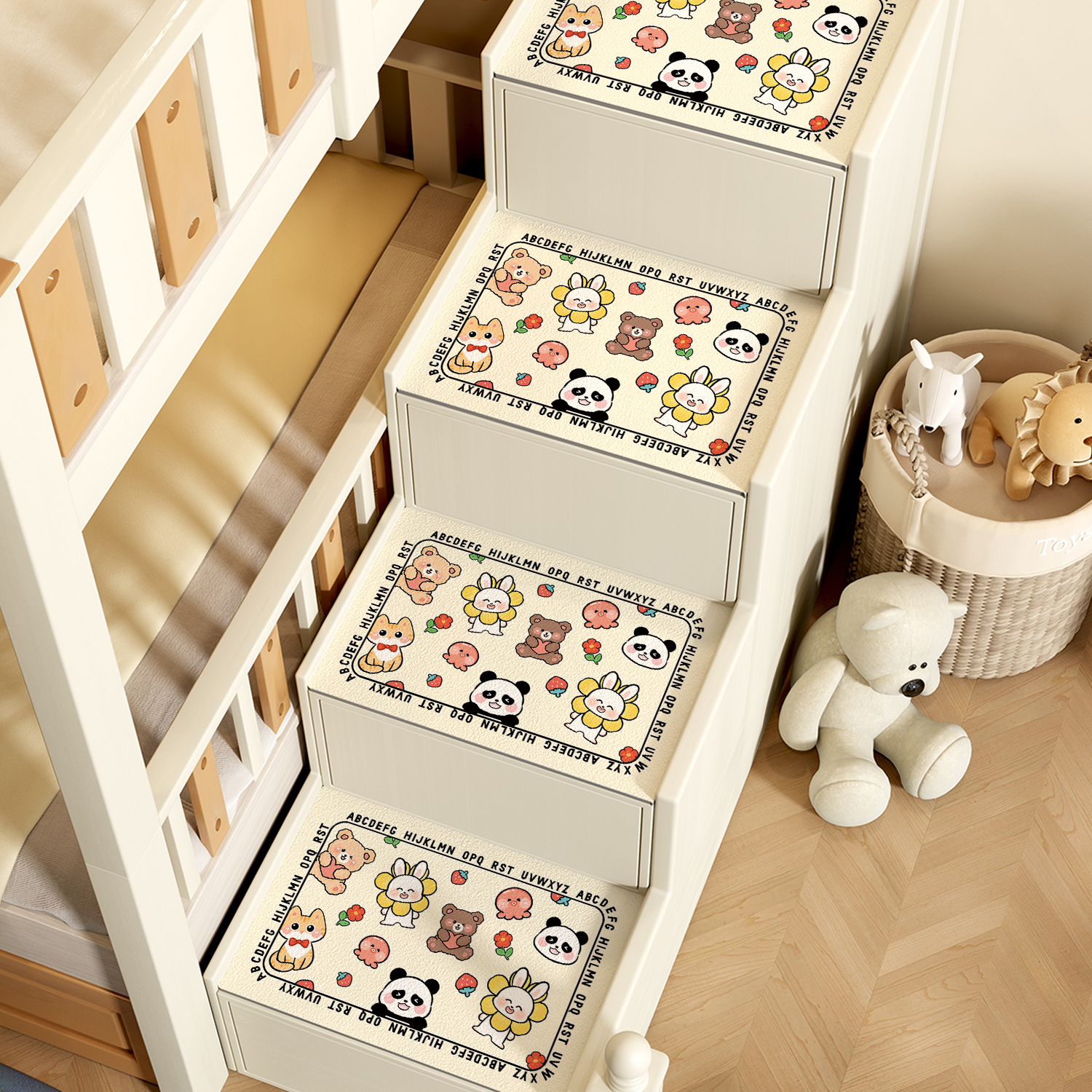 卡通儿童高低床楼梯踏步垫楼梯台阶可擦洗脚踏垫梯柜防滑吸水地垫