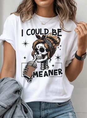 Women's Crew Neck Short-Sleeve Soft Cotton Loose-Fit T-Shirt