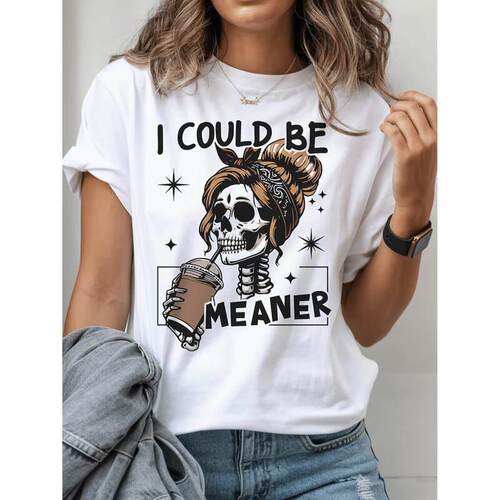 Women's Crew Neck Short-Sleeve Soft Cotton Loose-Fit T-Shirt