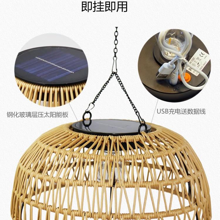 太阳能吊灯户外充电照明氛围装饰中式小院布置免打孔挂灯葡萄架