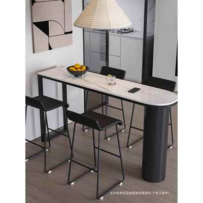 轻奢岩板吧台桌简约家用客厅玄关隔断柜水吧台厨房中岛台餐桌一体