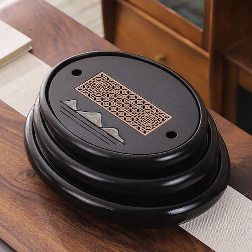 远山陶瓷茶盘家用小型储水沥水干泡台蓄排两用功夫茶具茶托盘茶台