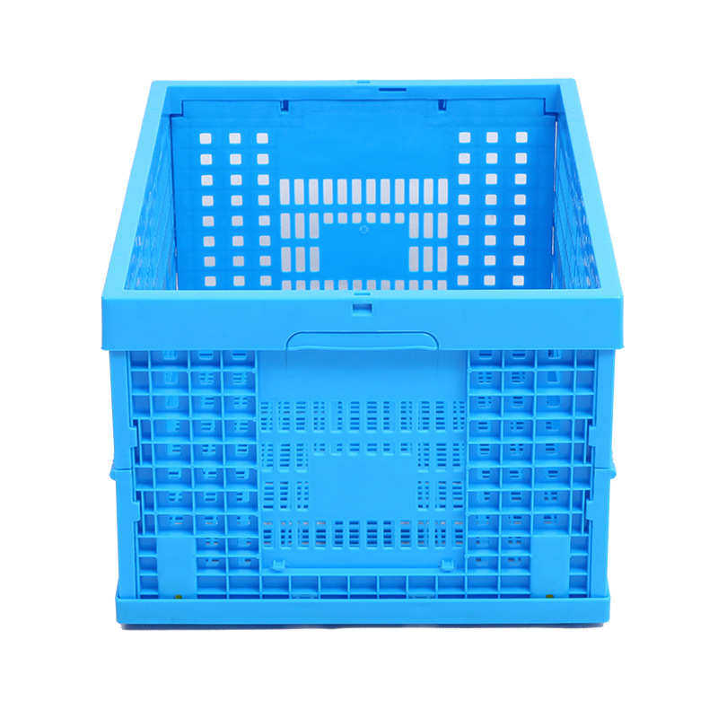 可装食品折叠筐 正方形蓝色塑胶折叠筐500-300生鲜水果配送周转框