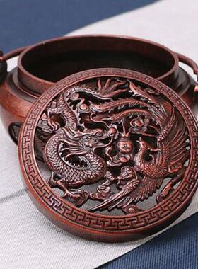 黄铜手合炉火铳香熏炉龙凤呈百暖年好鸳鸯烧炭结婚陪嫁国LRD风手