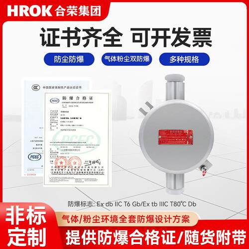 防爆接线盒304不锈钢IIIC/分线盒平盖/DN15一通或四通/AH4分圆形