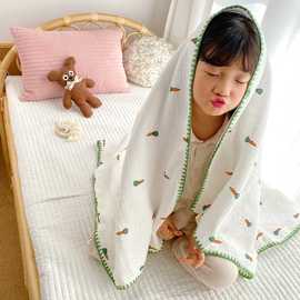 春夏季薄款4层纱布盖被婴儿，小毯子纯棉，新生儿盖毯儿童宝宝小毛毯