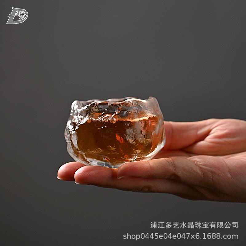 多艺 厂家直销纯手工冰冻烧单杯主人杯高档不规则茶杯琉璃上神杯