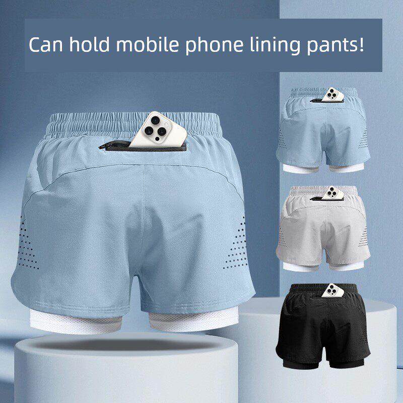 跑步短裤男运动内衬三分田径可放手机马拉松速干专业专用健身裤潮