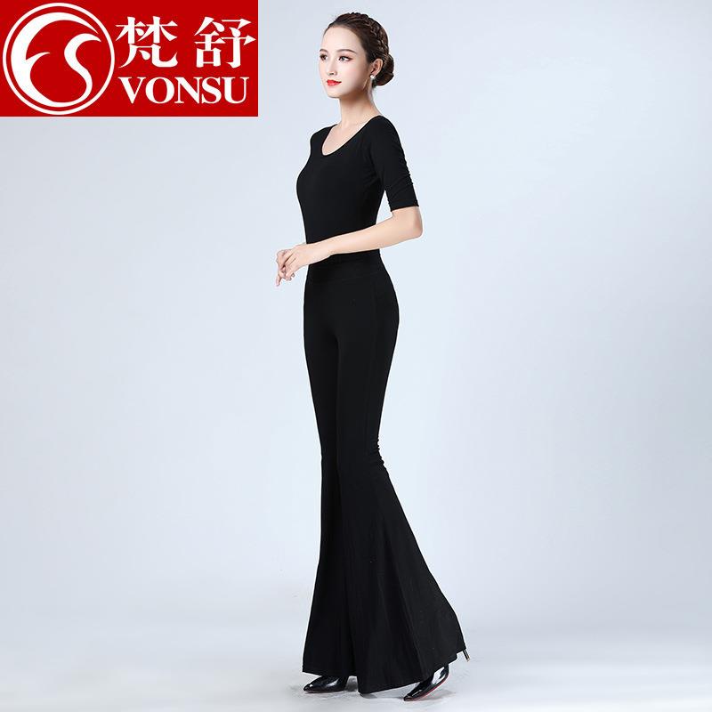 秋冬现货短袖运动棉女瑜妃朵舞蹈出口莫代尔修身形体服女