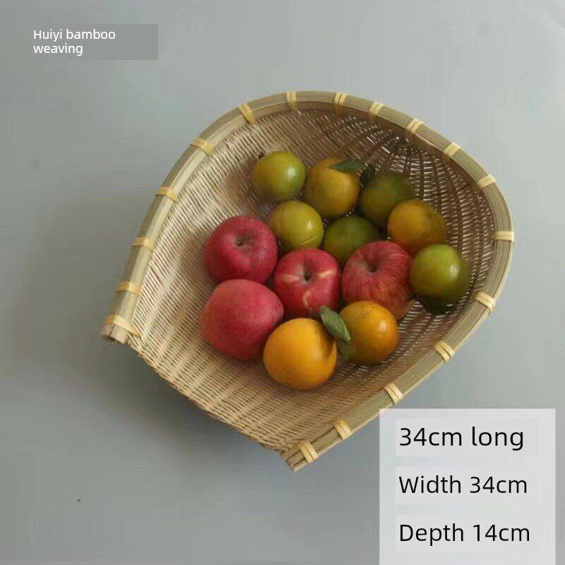 竹编簸箕筲箕青篾开口筲箕手工青皮竹筐厨房洗菜沥水竹篮饭店装饰