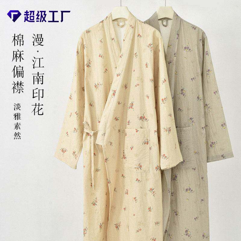 26款日系和服女士浴袍春夏睡裙睡袍棉麻薄款汗蒸服酒店和风系带
