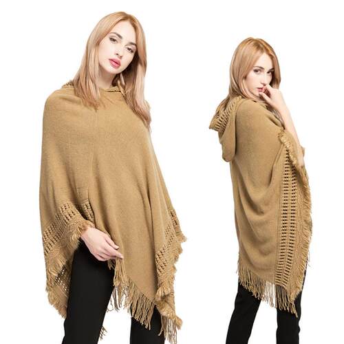 Hooded children's tassel plus size knitted sweater