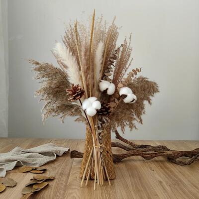高档文艺复古天然苇干花芦套装民宿服装面店橱窗束装饰家居桌真花