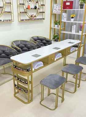 网红轻美奢甲美睫Nskw6YkZ吸尘器美甲台双人套美装甲桌子美甲店桌