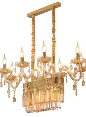 欧式餐吊灯长方形客厅装饰水晶灯吧台别墅餐厅吊灯简约大气家居灯