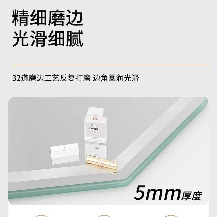 梳妆台镜子妆带713镜灯梳妆镜壁挂免打孔卧室上墙智能发光化菱形