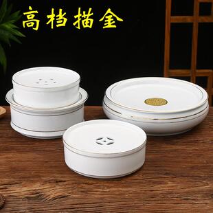 2025新款家用工夫具茶盘 潮汕高端精致轻奢现代高级感描金托盘