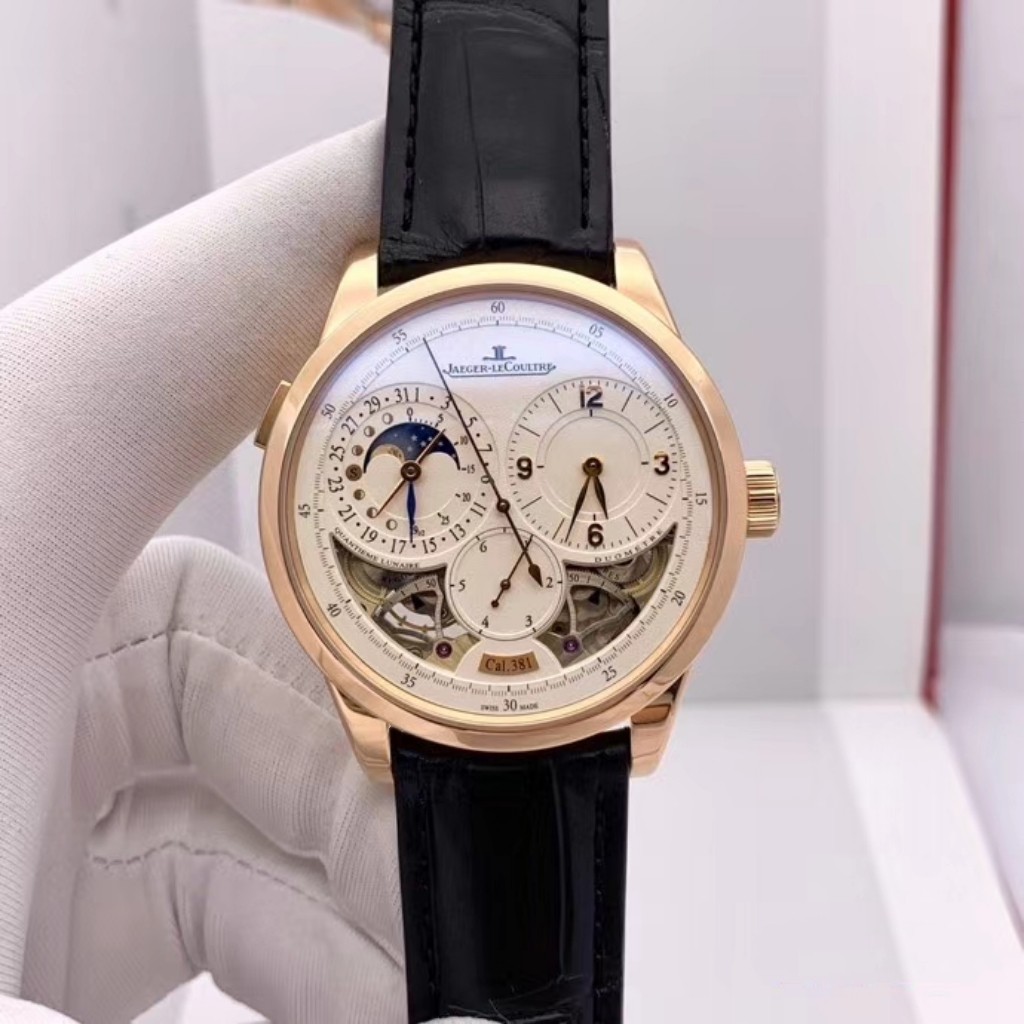 98新积家双翼18k玫瑰金Q6042522手动机械男士手表42mm正品二手