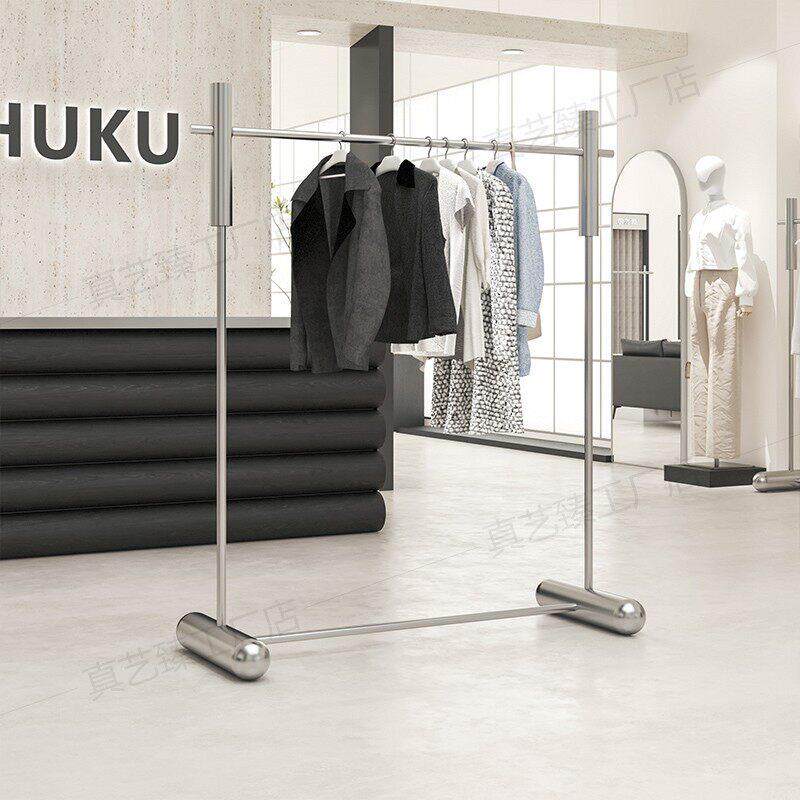 服装店展示架落地式女装店陈列架加粗网红店装修中岛架男装挂衣架