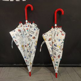 日本同步！儿童雨伞男女童唐老鸭米奇卡通长柄手动50寸55寸伞