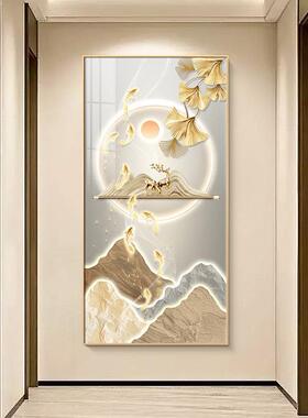 网红轻奢入户玄关过装饰画代约走廊尽头客厅道墙壁现画简高端梯楼