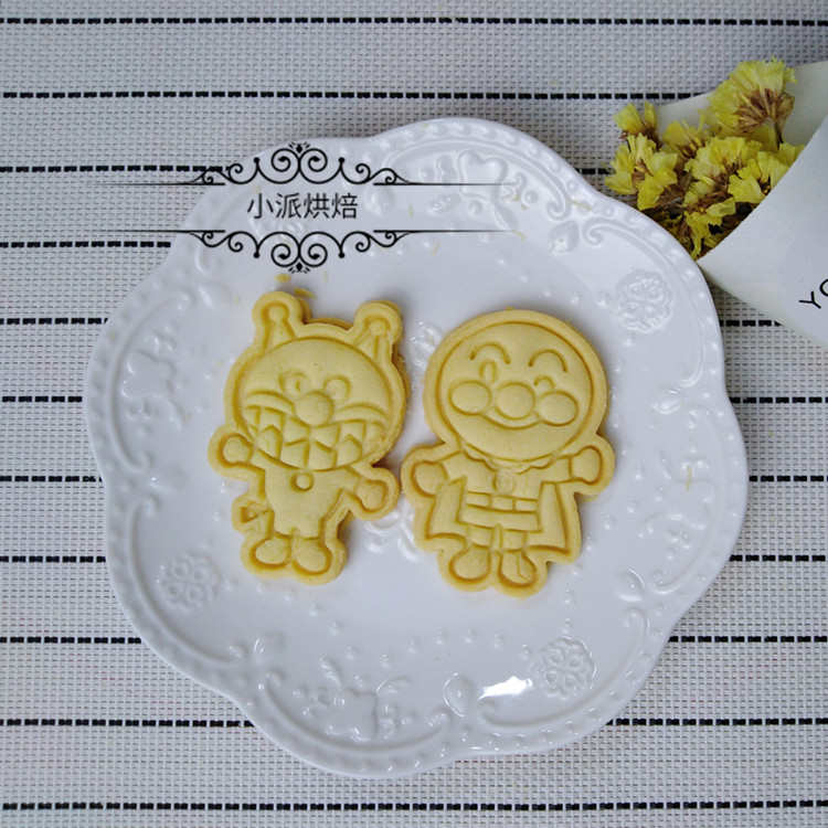 精品面包超人糖霜饼干模具儿童节卡通曲奇烘焙家用3d按压式工具亲