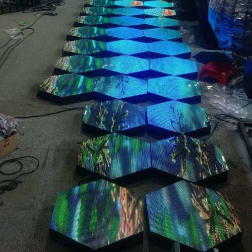 LED异形屏室内室外全彩P2P4P3显示屏展厅商场六边形LED显示屏