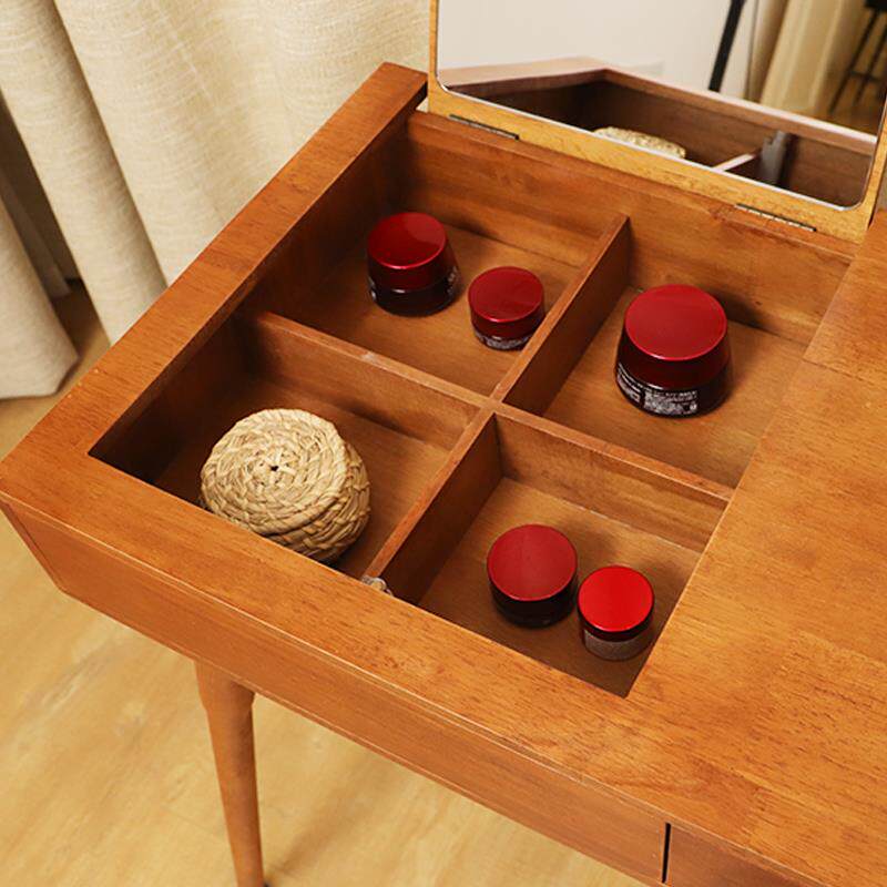 2I新中梳式化妆桌卧室小盖户型实木轻奢翻带抽屉3816CM80C0M妆镜