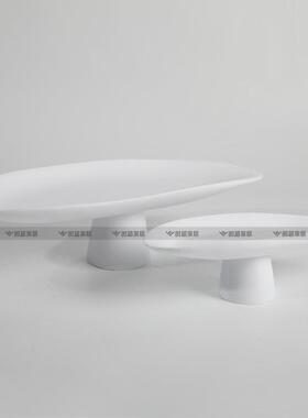 水果盘轻奢高客厅茶盘高托脚艺术展示盘软几装高级感摆件装TD6792