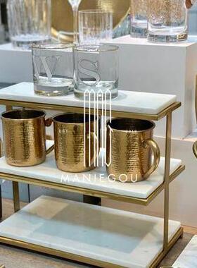 天然大理石高脚餐桌厅蛋糕架展示架摆件装饰品工艺礼品摆饰置物收