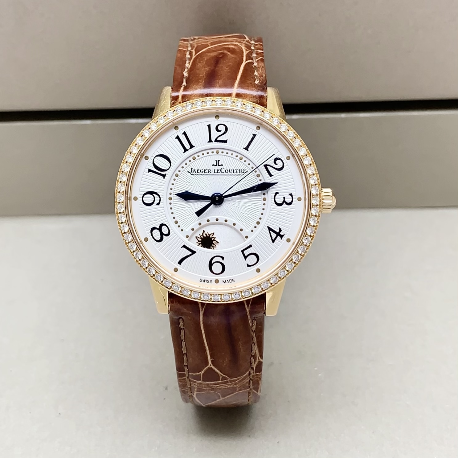 [9.8新]新积家约会系列手表18K玫瑰金原镶钻自动机械女表Q3442520