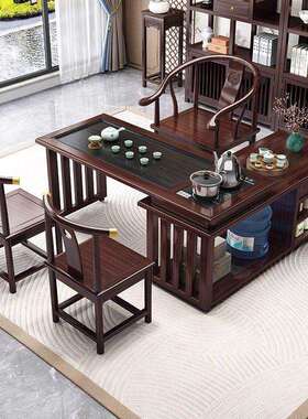 实木茶桌旋转茶式台阳小户台型移动1米1.POO2米胶桌椅组合橡木带