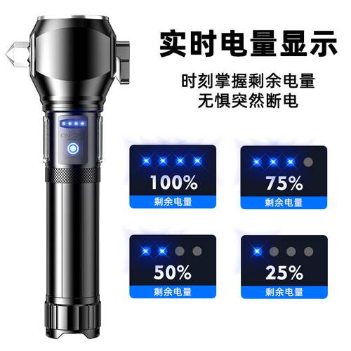 多功能手电筒侧灯破窗磁吸应急车载厂家直销源头真流明工厂价强光
