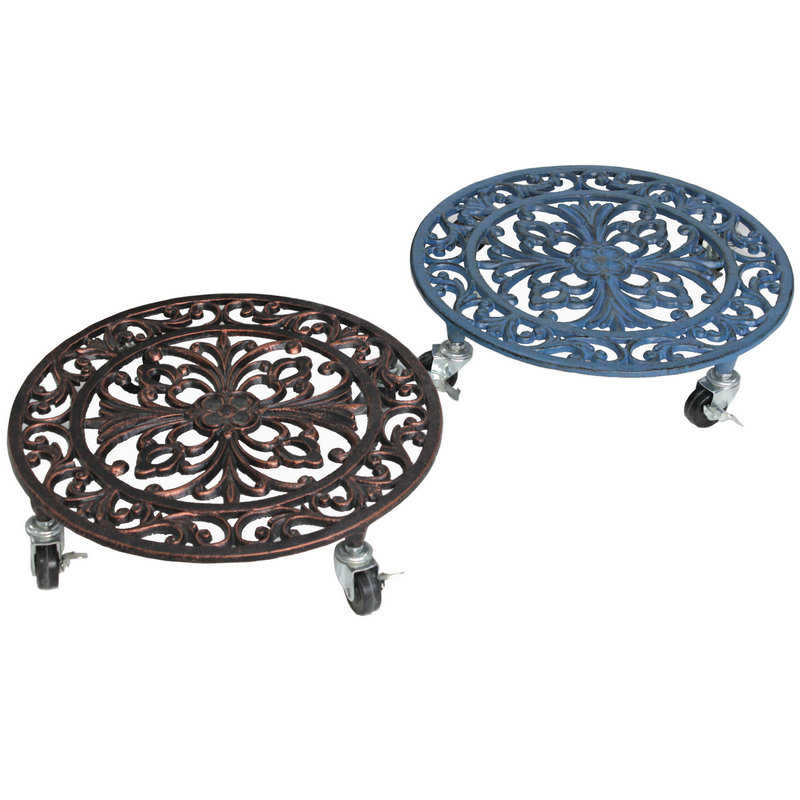 花盆托盘带万向轮户外花园阳台花架花盆垫脚托架铁艺可移动底座