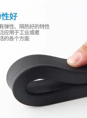 氟胶条耐腐蚀耐高温氟胶圆条 黑色2mm-20mm实心FKM氟橡胶圆条