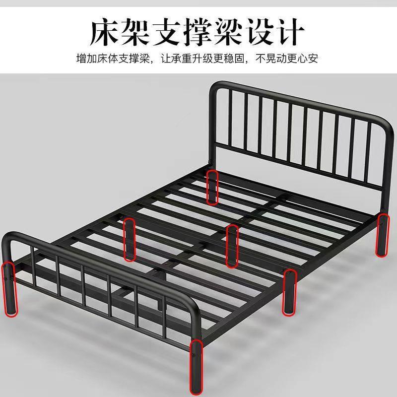 欧式铁艺床双人床铁床单人1.5米1.8铁架床宿舍现代简约网红床工厂