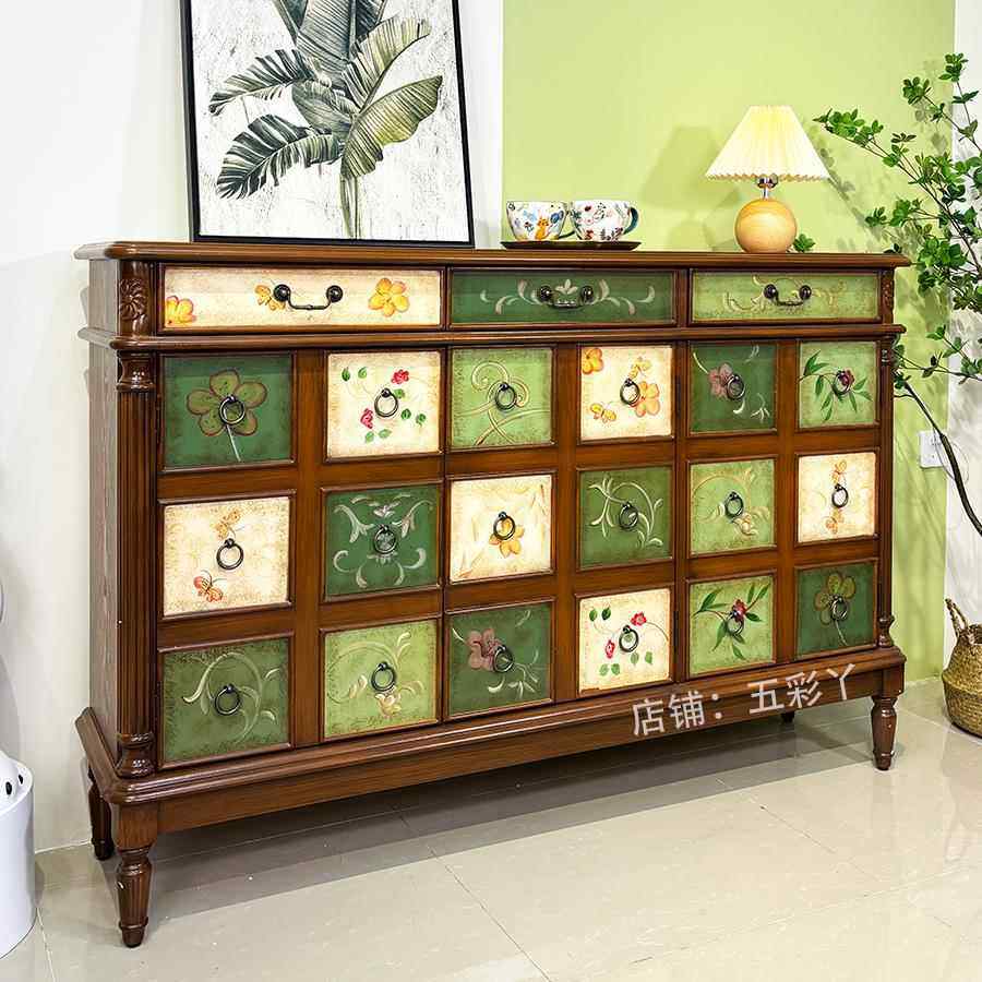 美式斗柜实木抽屉收纳置物客厅鞋柜家用门口入户室内阳台储物复古,住宅家具,鞋柜,淘宝优惠券,粉丝福利购,淘宝优惠卷