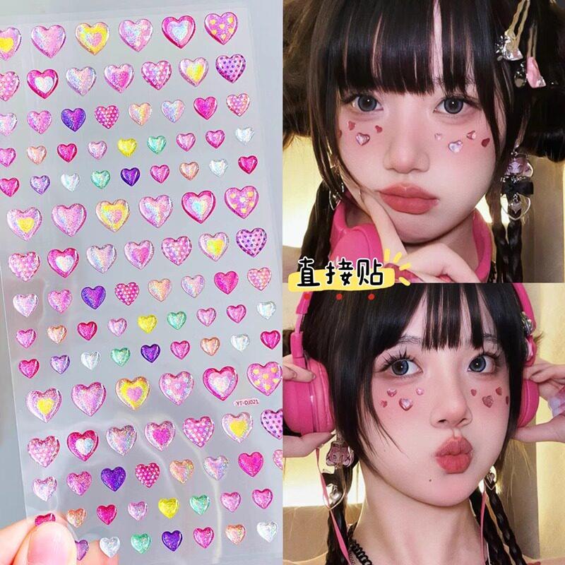 爱心星星眼角饰品脸部彩绘贴钻化妆贴纸儿童表演音乐节演唱会彩妆