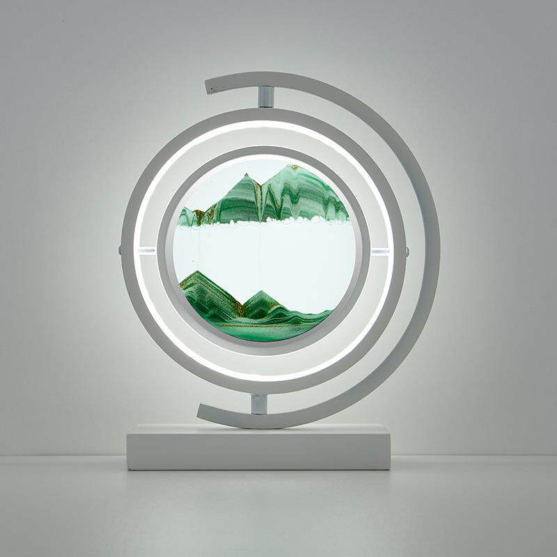 沙漏流沙画台灯简约3D山水画卧室客厅电视柜居家创意礼品装饰摆件