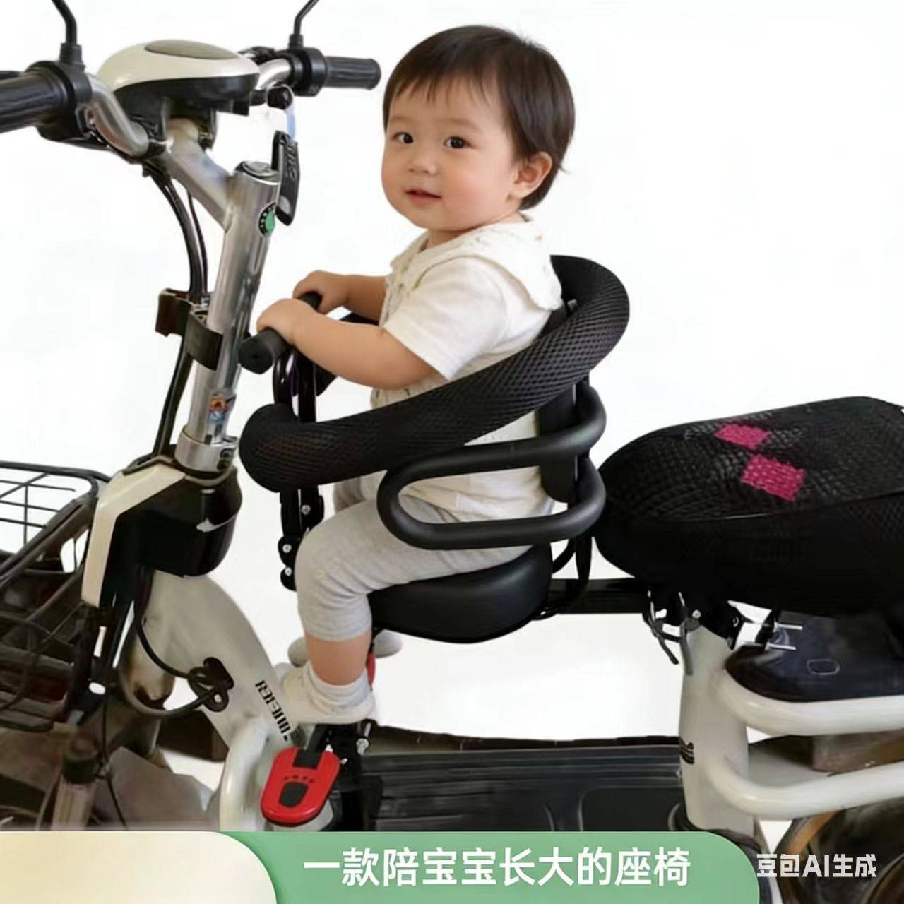 跨境电动车儿童座椅前置电瓶车踏板车宝宝座子折叠安全婴幼儿坐椅