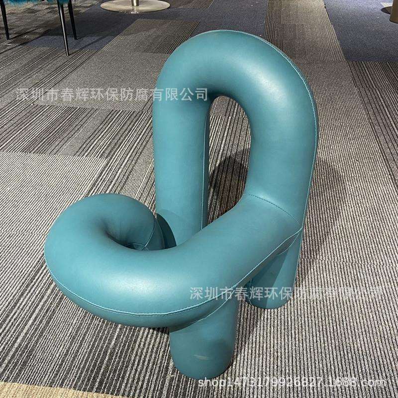 玻璃钢咖啡厅休闲椅单人线条坐凳售楼部洽谈签约休息椅室内客厅椅