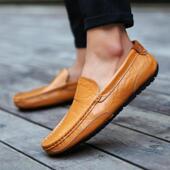 春0懒人韩潮流223版 024年新款 夏开车软底休闲 男真皮2季 高档豆豆鞋