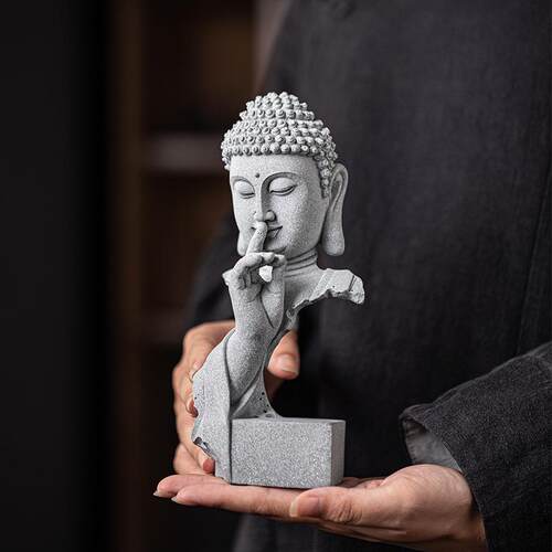 禅意大日如来佛系家居小摆件桌面鱼缸盆栽装饰品创意茶桌茶室摆设