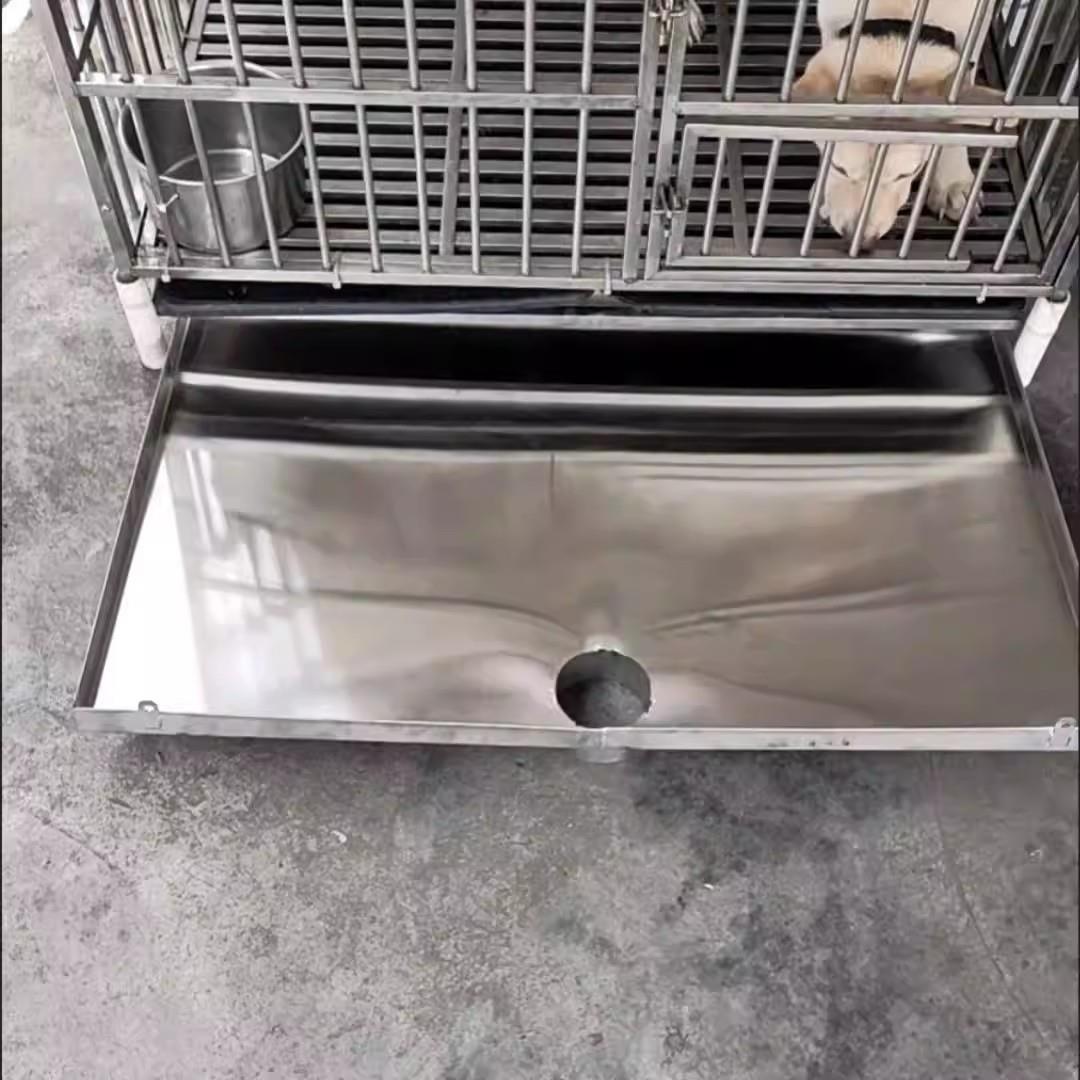 不锈钢笼具宠物犬漏斗排水猛犬狗厕所直排下水道托盘养狗漏粪板