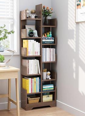 书架落地置物架一体32695靠书子学生家多层儿用童收纳架子简墙柜