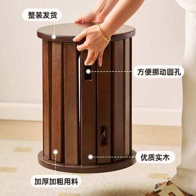 实木可叠放凳子家用圆凳组合叠叠凳矮凳创意简约餐桌备用移动梯凳